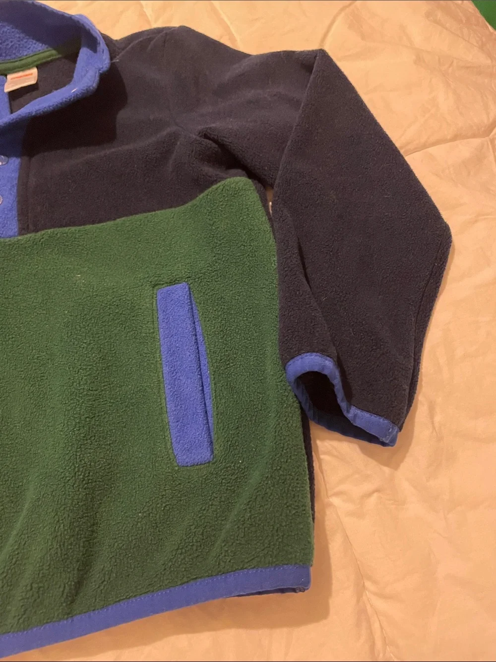 Gymboree Mavy, Royal Blue & Forest Green Snap-Placket Fleece Pullover